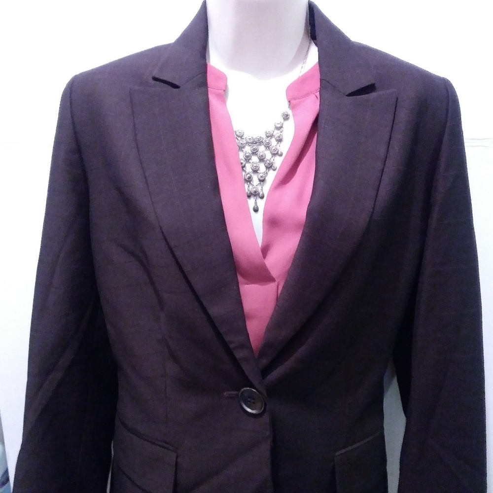 WOMEN'S CALVIN KLEIN Brown PANT SUIT EUC LINED TOO
